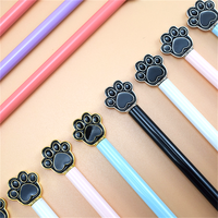 Crayon éternel de luxe avec embout en forme de patte de chat 3D, crayon infini sans encre en métal pour l'école, le bureau, les fournitures scolaires, cadeau