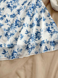 女式时尚碎花印花短裙连衣裙露背露背海滨沙滩风格数码印花度假 - Product Image 3