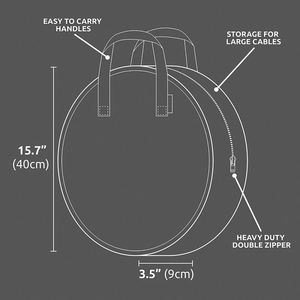 BSCI Factory Round <b>Cable</b> <b>Bag</b> Heavy Duty Water Resistant <b>Cable</b> Organizer Storage <b>Bag</b> Perfect for Jumper <b>Cables</b> - Product Image 4