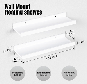 Estantes Largos de Madera para Montar en la Pared, Ideales para Baños y Salas de Estar, Decoración del Hogar, Estante de Almacenamiento para Utensilios de Cocina - Product Image 4