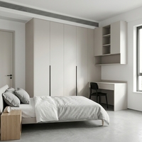 Armoire-penderie à portes battantes sur mesure de l'usine de meubles, armoire de rangement en mélamine pour projets d'appartements et d'hôtels