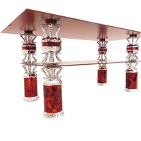 Table basse dorée carrée de luxe au Design européen, Table de thé avec tout haut en verre à vendre, Design européen moderne