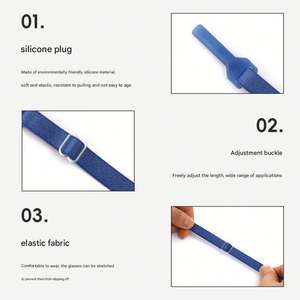 Sangles de lunettes de sport en silicone colorées en gros, sangles extensibles réglables antidérapantes pour lunettes de soleil - Product Image 4