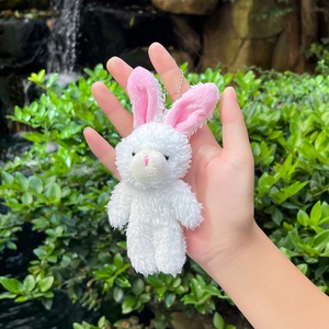 Mini Oso de Peluche Blanco Suave y Adorable de Dibujos Animados, Llavero de Peluche, Muñeco de Conejo, Accesorios para Ramo de Novia con Colorete en Polvo, Boda - Product Image 6