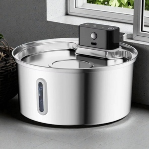 Fuente de Agua para Mascotas Ultrasilenciosa y Duradera de Acero Inoxidable 304 de 3.2L con Sensor, Sistema de Filtración, Ventana de Nivel de Agua para Perros - Product Image 1