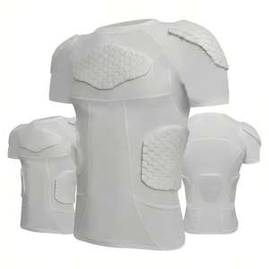 Maillot de protection intégré rembourré, avec protection épaisse côtelée pour la poitrine et les épaules, respirant, pour le football, maillot de compression rembourré - Product Image 1