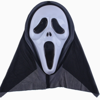 Masque vintage d'Halloween, masque de fête costumée, masque effrayant de crâne antique, masque intégral Scream