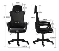 Chaise pivotante ergonomique moderne Leshu modèle 818, dossier réglable en hauteur, tissu confortable, structure en métal, utilisation à domicile/au bureau