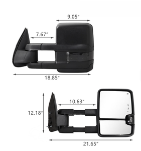 XMAXVISION 2007-2017 pour Tacoma Rétroviseur de remorquage extensible électrique chauffant avec éclairage de dégagement d'angle mort et clignotant latéral Noir Neuf - Product Image 1