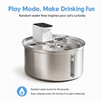 Fontaine à eau pour animaux de compagnie en acier inoxydable ronde de 4 L, sans fil, avec batterie amovible, charbon actif, distributeur d'eau pour chat et chien