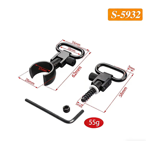 Accessoires de chasse tactiques durables en gros : Supports de fixation QD en aluminium, goujons et vis pour sangles de fusil - Product Image 2