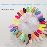 Nail 60 couleurs en forme d'éventail Spiral Display Color Card Tips Spiral Nail Color display Chart Nail Swatch Sticks