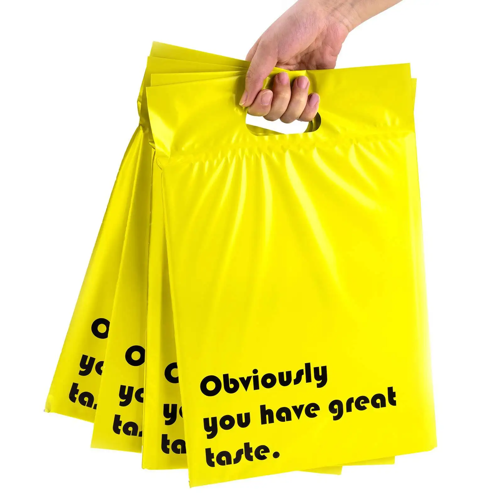 衣類バッグ用プラスチック配送郵送バッグパッキングデザインヘンデルメーリングバッグ付きポリメーラーカスタムロゴポリメーラー