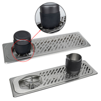Rinse-verre de bar en acier inoxydable de 53 cm, moderne, pour pichet à expresso, avec pulvérisateur intégré pour le rinçage des verres, ensemble complet pour évier de comptoir dissimulé