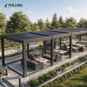 Weleadalu Toit ouvrant en aluminium Système de pergola électrique OEM Kits Terrasse Gazebo Jardin Toit à persiennes en aluminium Pergola - Product Image 2