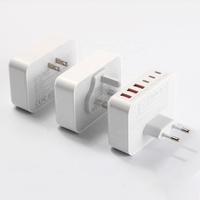 Cargador HNT 100W 3A+3C PD+QC3.0 Multipuerto USB Tipo C de Carga Rápida con Enchufe US/EU/UK/JP para iPhone 17 16 15 14 Pro Max