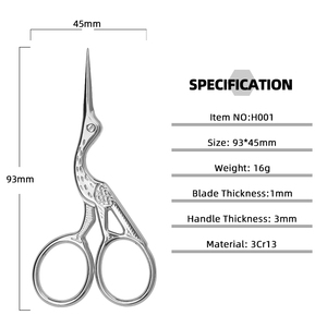 مقصات خياطة متعددة الوظائف على شكل رافعة من الفولاذ المقاوم للصدأ لمشاريع خيوط النسيج والحرف اليدوية - Product Image 2
