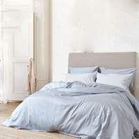 Parure de lit moderne tissée haut de gamme avec logo personnalisé, vente en gros, housse de couette, taies d'oreiller et draps, toutes saisons, durable et respirante