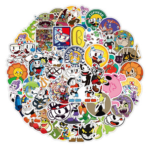 สติกเกอร์ลายการ์ตูนเกมคลาสสิก <span class=keywords><strong>Cuphead</strong></span> 50 ชิ้น สำหรับตกแต่งแล็ปท็อป สติกเกอร์ไวนิลเกมผจญภัย - Product Image 2