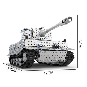 Modèle de char en puzzle 3D stéréo tout <span class=keywords><strong>métal</strong></span> pour adultes, jouets télécommandés de difficulté élevée, échelle 1:32, ornements militaires - Product Image 5