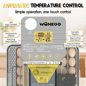 Инкубатор для яиц WONEGG, энергосберегающий, полностью автоматический, для домашнего использования, вместимостью 48 яиц, высшего качества. - Product Image 6