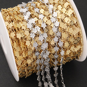 Stainless Steel <b>Flower</b> Spacer Chain Gold Plated For <b>Bracelet</b> Making Handmade Jewelry Findings H1649 - Product Image 1