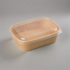 JW PAPER - Recipiente Rectangular Desechable de 1000 ml, Material de Pulpa de Kraft, Caja para Alimentos, Tazón de Papel con Tapa - Product Image 5