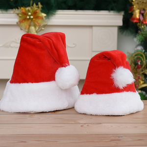 Hot Xmas Hat Decoration Santa Hat with Lining Li <strong>Felt</strong> <strong>Red</strong> and White Stripe Sequin Christmas Plush Christmas Hat for Adult Kids - Product Image 2