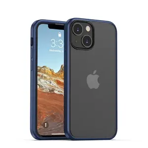 Funda de teléfono móvil mate de silicona suave a prueba de golpes, carcasa de goma suave esmerilada para iPhone 13 pro max mini