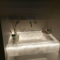 Dalle composite en onyx blanc cristal diamanté translucide rétroéclairée, panneau de pierre pour mur d'accentuation et comptoir de luxe pour hôtels, taille personnalisée