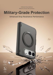 Luxury Folding Magnetic Ring Holder Plus <b>Phone</b> <b>Case</b> <b>for</b> 18 Shockproof <b>Case</b> with Metal Column <b>Stand</b> - Product Image 5