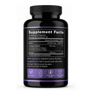 Complément alimentaire à base de biotine, antioxydant, pour la croissance des cheveux et le soin des ongles/peau, capsules avec soutien immunitaire pour adultes - Product Image 6