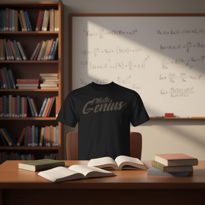 Camiseta Math Genius Nerd negra unisex para adultos talla mediana - Product Image 3