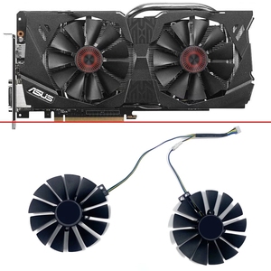 พัดลมระบายความร้อนกราฟิกสำหรับ ASUS ROG MATRIX GTX 5PIN P 6G T129215SU FD10015H12S <span class=keywords><strong>GTX980TI</strong></span> 980Ti 95มม. <span class=keywords><strong>GTX980TI</strong></span> R9 GPU FAN สำหรับ ASUS ROG MATRIX GTX 290 P - Product Image 1