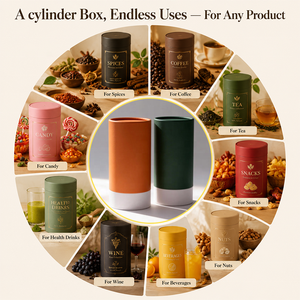 Emballage alimentaire et pour boissons <span class=keywords><strong>de</strong></span> haute qualité, écologique, avec logo personnalisé, en gros, avec couvercle, tube en papier kraft pour thé, café en grains - Product Image 2