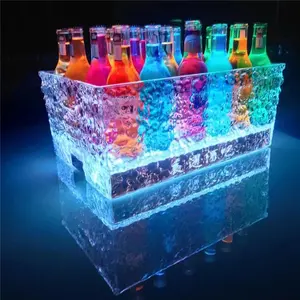 Được sử dụng rộng rãi trong các quán bar 2022 Sản phẩm mới nóng bán có thể sạc lại thay đổi màu sắc Acrylic LED Xô đá