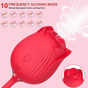 Juguete Sexual Vibrador de Succión de Clítoris en Forma de Rosa, Vibrador de Lengua para Lamer Pezones y Vagina, Consolador Vibrador, Masturbadores, Juguetes Sexuales para Adultos - Product Image 2
