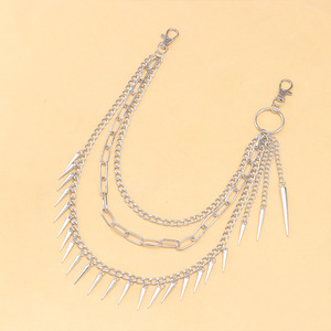 Multi Layer Metal Pants <b>Chain</b> With Spikes Hip Hop Waist <b>Chain</b> For Party Fashion Accessory - Product Image 3