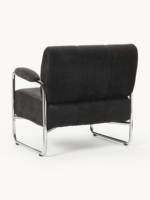 Fauteuil d'appoint moderne et élégant de style nordique minimaliste avec dossier rembourré et pieds en métal chromé pour salon, hôtel, appartement