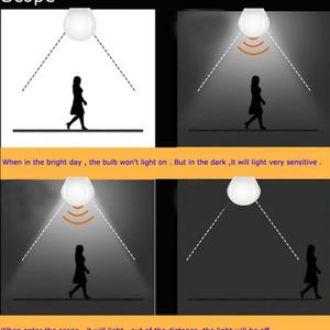 Ampoule LED à détecteur de mouvement haute luminosité 8W 800LM, lumière de sécurité extérieure/intérieure - Product Image 6
