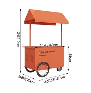 Carrito de Venta Móvil Negro con Logotipo Personalizado, Carrito de Exhibición Moderno con Toldo <span class=keywords><strong>para</strong></span> Cosméticos y Accesorios - Product Image 5