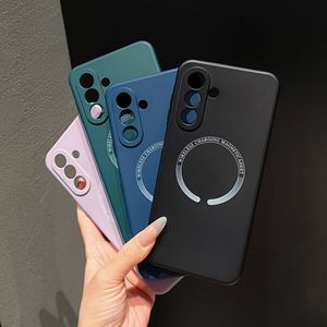 Étui de téléphone magnétique en silicone liquide avec doublure en velours à l'intérieur, adapté aux séries <span class=keywords><strong>Samsung</strong></span> S/A, <span class=keywords><strong>meilleur</strong></span> étui de téléphone - Product Image 2