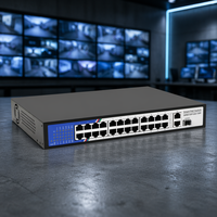 Commutateur PoE Gigabit Tshield 24 ports 10/100/1000 Mbps, capacité 54 Gbps, montage en rack, alimentation 350 W, système de sécurité CCTV pour caméras IP