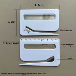 Promotion Custom Logo 3-in-1 Eco-friendly <b>Plastic</b> Magnifying Glass <b>Letter</b> Opener with Graduated Ruler & Envelope Opener - Product Image 2