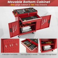 Gabinete de Almacenamiento de Herramientas Modular Moderno de Acero Inoxidable de Alta Resistencia con 5 Cajones, Móvil, para Taller al Aire Libre, con Ruedas