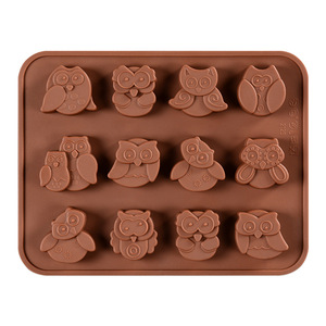 <span class=keywords><strong>Moule</strong></span> à chocolat en silicone hibou 12 cavités, plateau de cuisson pour barres chocolatées, qualité alimentaire, pour gâteaux DIY, fondant, chocolaterie - Product Image 1