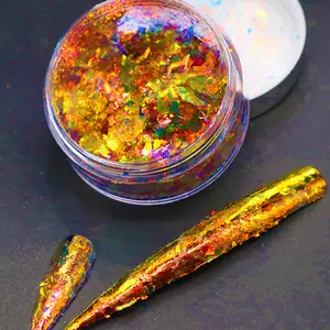 Scaglie di camaleonte cambianti di colore a fiocchi di Super Aurora ottico Chunky per Nail Beauty Art Tumbler