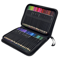 Crayons de couleur professionnels personnalisés 144 couleurs Ensembles de crayons de couleur standard en bois pour enfants et étudiants Sac en toile