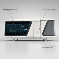 Capsule spatiale de luxe préfabriquée avec verre panoramique isolant - Pod de glamping mobile préfabriqué pour station de montagne