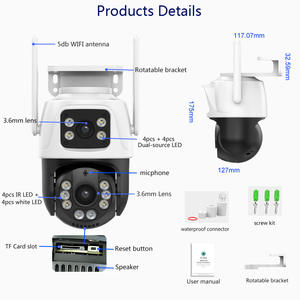 กล้องวงจรปิดไร้สาย ICsee Outdoor 6MP 8MP แบบเลนส์คู่ PTZ กล้องวงจรปิดติดตามการเฝ้าระวัง 6MP 4K แบบเลนส์คู่ PTZ ขนาดเล็ก เชื่อมต่อผ่านเครือข่าย WiFi - Product Image 5